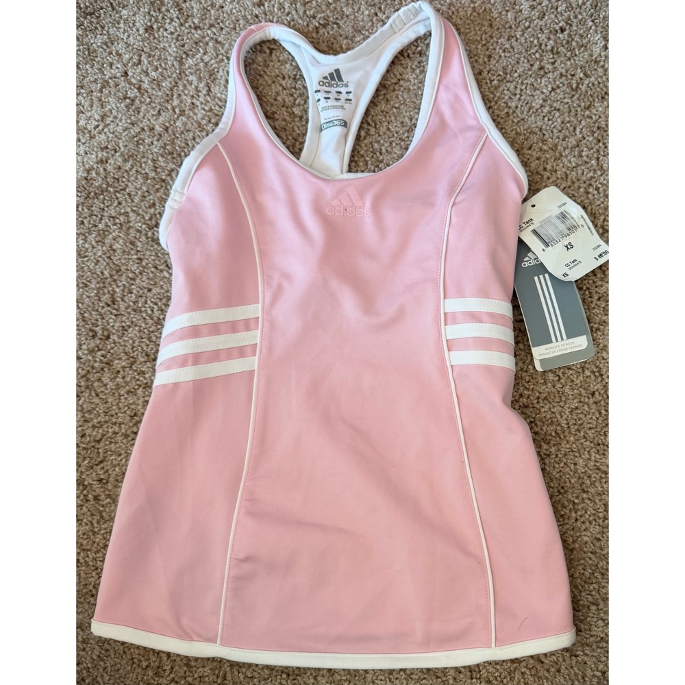 Adidas ClimaCool CC Tank Diva Pink White Racerback Fitness Top XS 232084